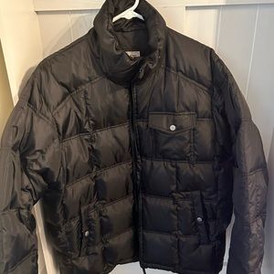 JCREW mens puffer coat - black.
